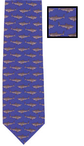 Just Fish Blue Shark Print Tie